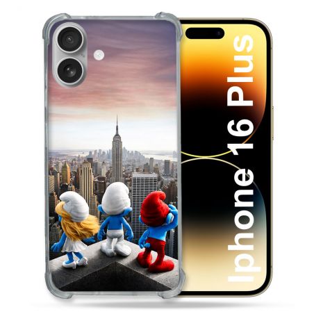 Coque Renforcée Pour Iphone 16 Plus Schtroumpfs New York