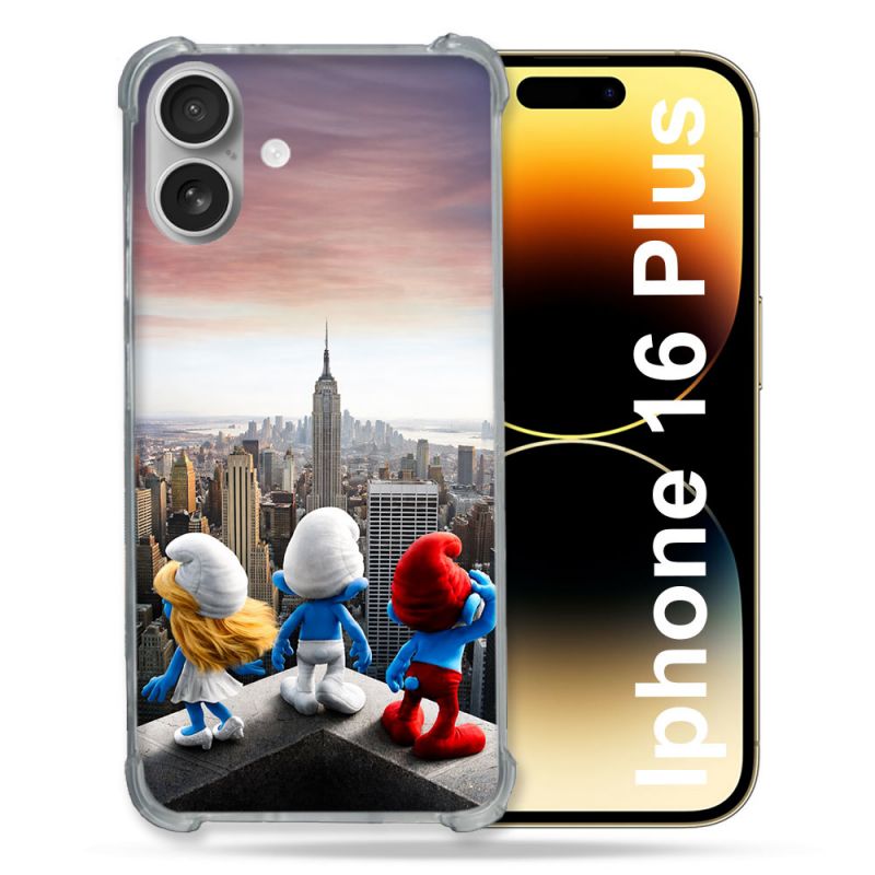 Coque Renforcée Pour Iphone 16 Plus Schtroumpfs New York