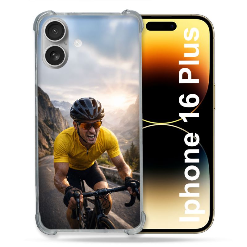 Coque Renforcée Pour Iphone 16 Plus Sport Cyclisme Maillot Jaune