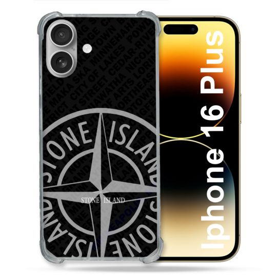 Coque Renforcée Pour Iphone 16 Plus Stone Island Gris