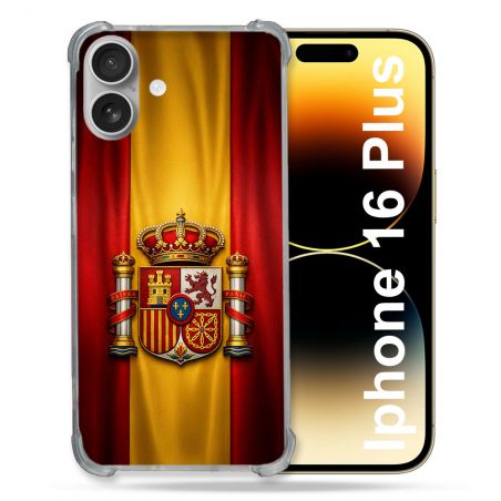 Coque Renforcée Pour Iphone 16 Plus Voyage Drapeau Espagne