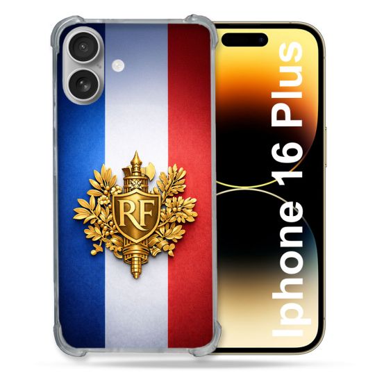 Coque Renforcée Pour Iphone 16 Plus Voyage Drapeau France