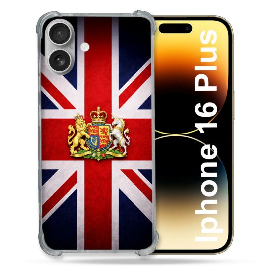 Coque Renforcée Pour Iphone 16 Plus Voyage Drapeau Grande Bretagne UK