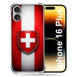 Coque Renforcée Pour Iphone 16 Plus Voyage Drapeau Suisse