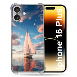 Coque Renforcée Pour Iphone 16 Plus Voyage Voilier Reflet