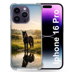 Coque Renforcée Pour Iphone 16 Pro Animal Cheval Reflet