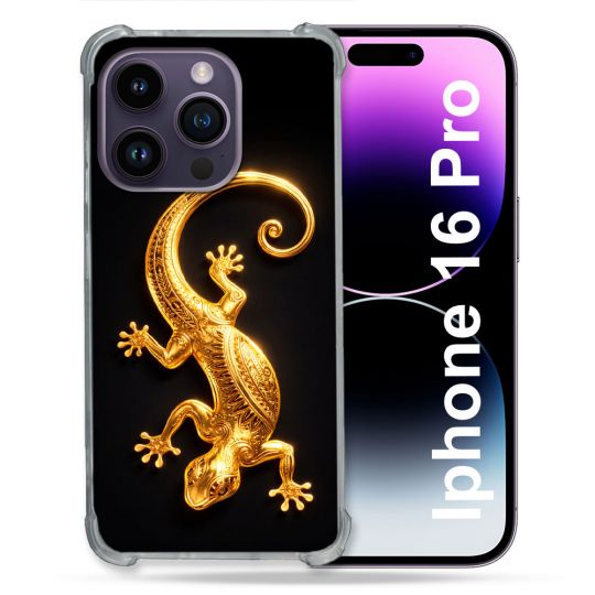 Coque Renforcée Pour Iphone 16 Pro Animal Lezard Noir 2026