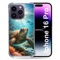 Coque Renforcée Pour Iphone 16 Pro Animal Tortue Marine