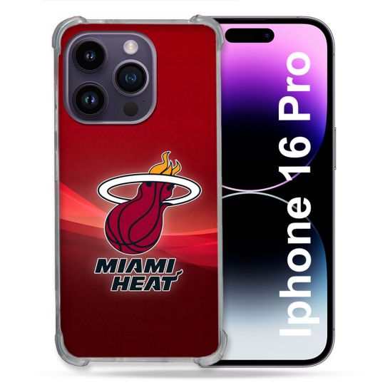 Coque Renforcée Pour Iphone 16 Pro Basket Miami Heat