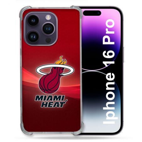 Coque Renforcée Pour Iphone 16 Pro Basket Miami Heat