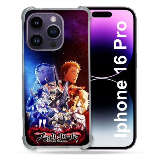 Coque Renforcée Pour Iphone 16 Pro Manga Black Clover Affiche