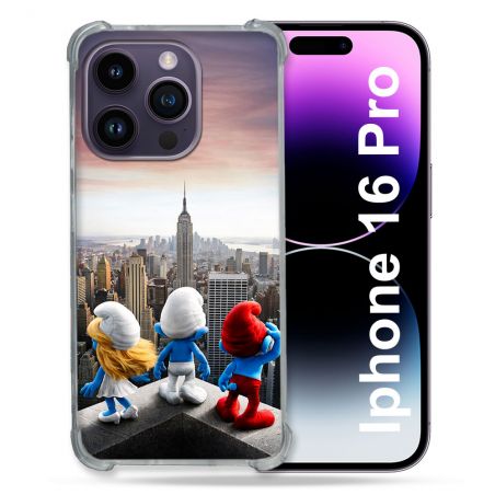 Coque Renforcée Pour Iphone 16 Pro Schtroumpfs New York