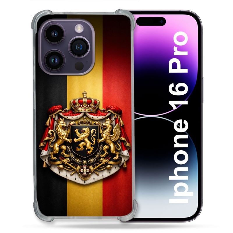Coque Renforcée Pour Iphone 16 Pro Voyage Drapeau Belgique