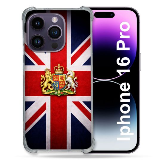 Coque Renforcée Pour Iphone 16 Pro Voyage Drapeau Grande Bretagne UK
