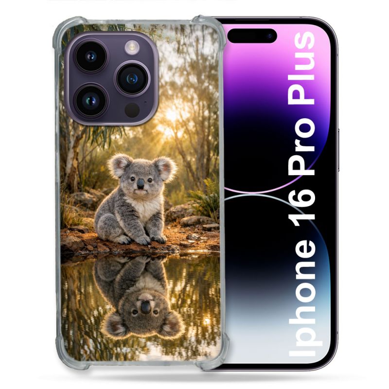 Coque Renforcée Pour Iphone 16 Pro Plus Animal Koala Reflet