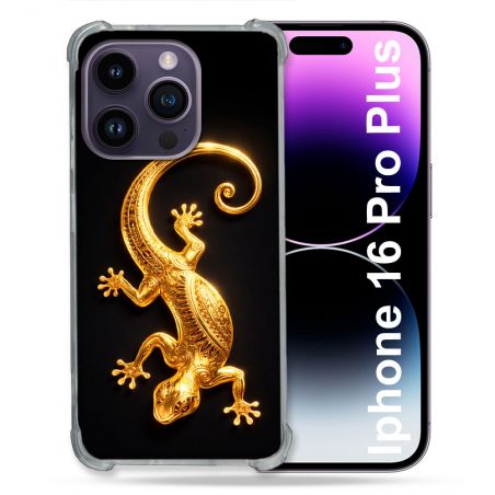 Coque Renforcée Pour Iphone 16 Pro Plus Animal Lezard Noir 2026