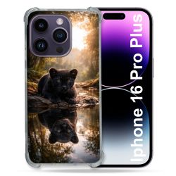 Coque Renforcée Pour Iphone 16 Pro Plus Animal Panthère Reflet