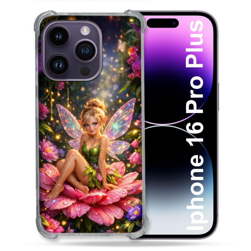 Coque Renforcée Pour Iphone 16 Pro Plus Fantastique Fee Fleur