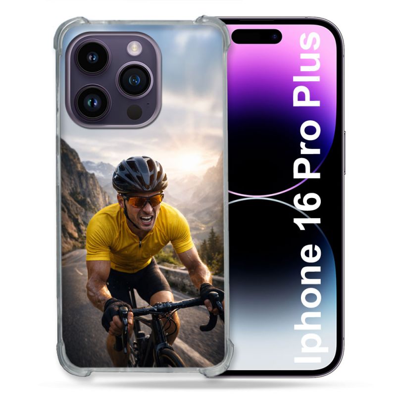 Coque Renforcée Pour Iphone 16 Pro Plus Sport Cyclisme Maillot Jaune