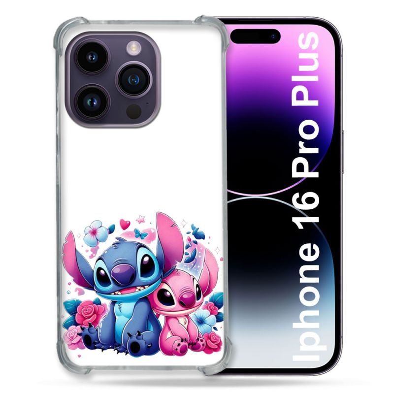 Coque Renforcée Pour Iphone 16 Pro Plus Stitch Love