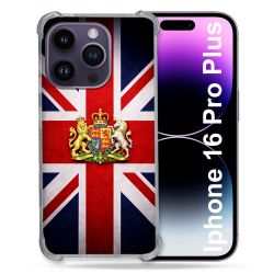 Coque Renforcée Pour Iphone 16 Pro Plus Voyage Drapeau Grande Bretagne UK