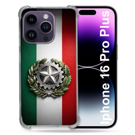 Coque Renforcée Pour Iphone 16 Pro Plus Voyage Drapeau Italie