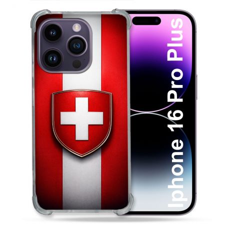 Coque Renforcée Pour Iphone 16 Pro Plus Voyage Drapeau Suisse