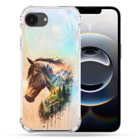 Coque Renforcée Pour Iphone 16e Animal Cheval Montagne
