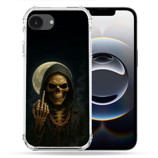 Coque Renforcée Pour Iphone 16e Tete de Mort Doigt 2026