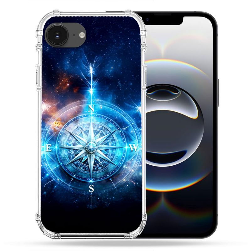 Coque Renforcée Pour Iphone 16e Voyage Rose des Vents Stellaire