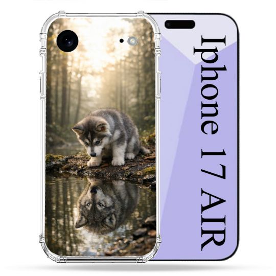 Coque Renforcée Pour Iphone 17 Air Animal Loup Reflet