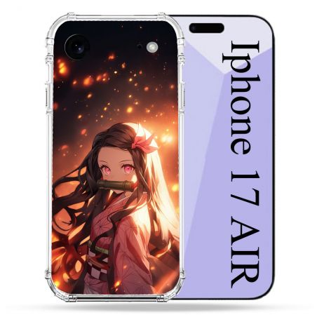 Coque Renforcée Pour Iphone 17 Air Manga Demon Slayer Nezuko Rose