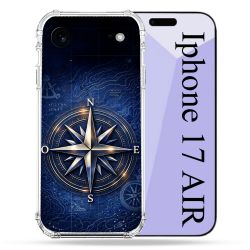 Coque Renforcée Pour Iphone 17 Air Voyage Rose des Vents Marine