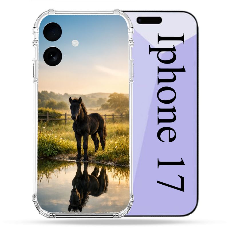 Coque Renforcée Pour Iphone 17 Animal Cheval Reflet