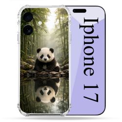 Coque Renforcée Pour Iphone 17 Animal Panda Reflet