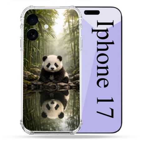 Coque Renforcée Pour Iphone 17 Animal Panda Reflet