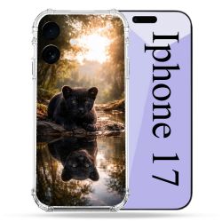 Coque Renforcée Pour Iphone 17 Animal Panthère Reflet
