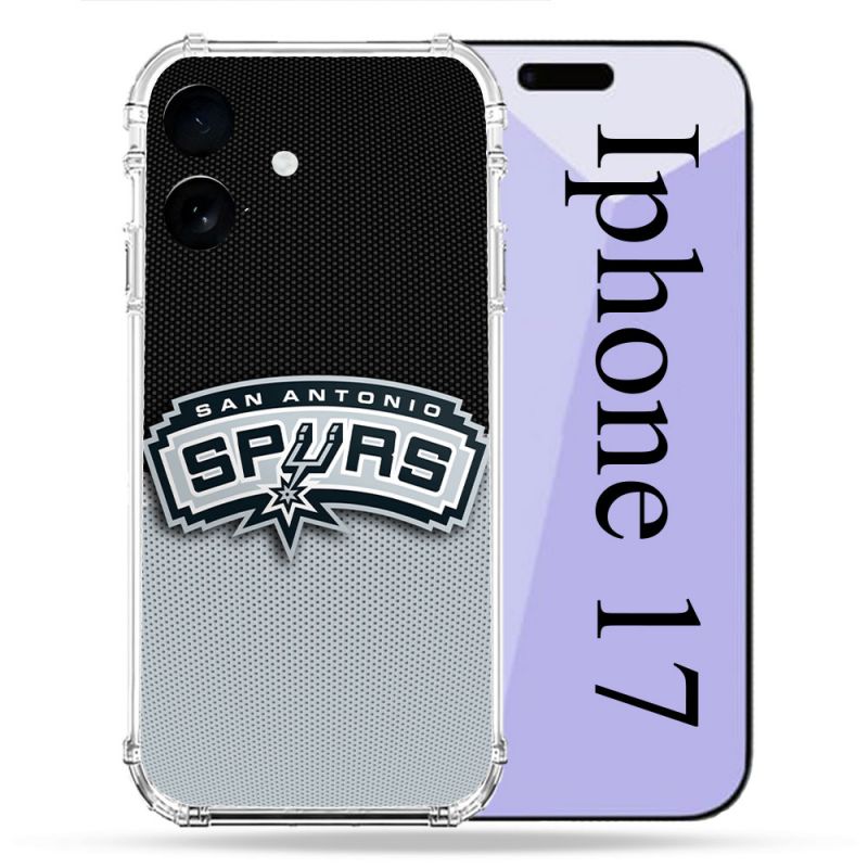 Coque Renforcée Pour Iphone 17 Basket San Antonio Spurs
