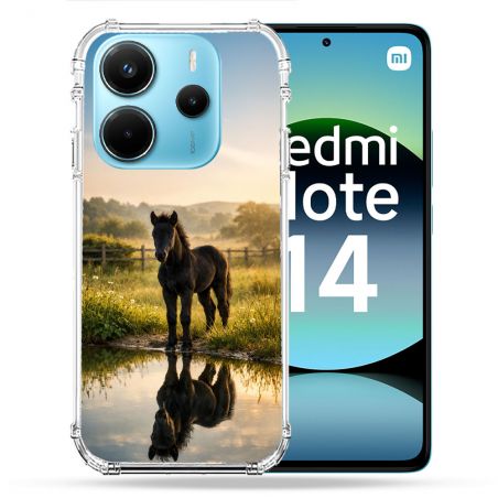 Coque Renforcée Pour Xiaomi Redmi Note 14 4G Animal Cheval Reflet