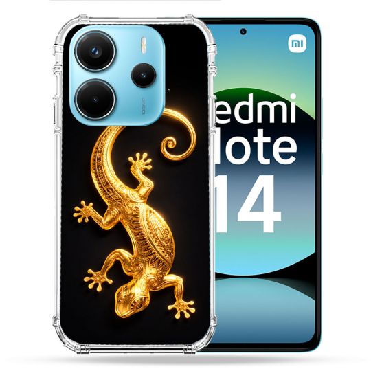 Coque Renforcée Pour Xiaomi Redmi Note 14 4G Animal Lezard Noir 2026