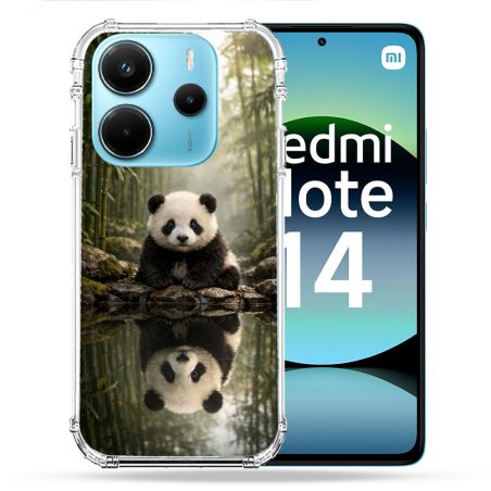 Coque Renforcée Pour Xiaomi Redmi Note 14 4G Animal Panda Reflet