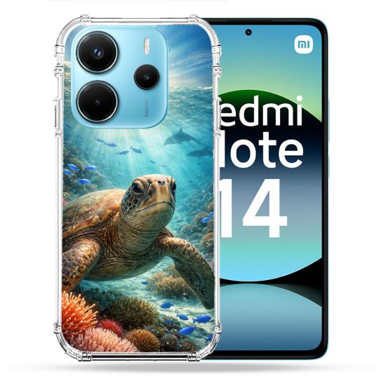 Coque Renforcée Pour Xiaomi Redmi Note 14 4G Animal Tortue Marine