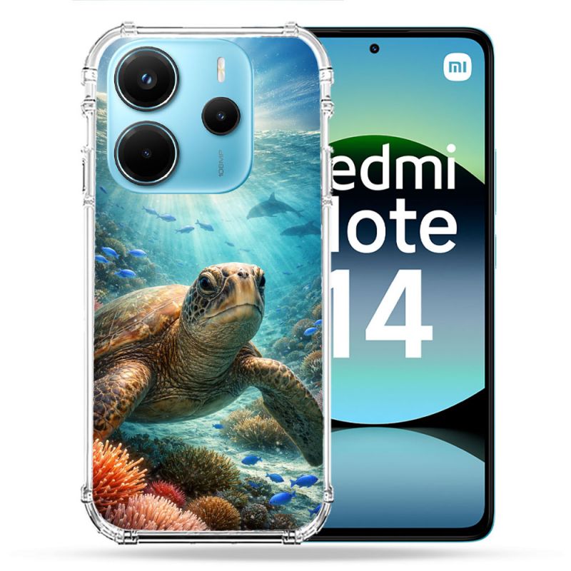 Coque Renforcée Pour Xiaomi Redmi Note 14 4G Animal Tortue Marine