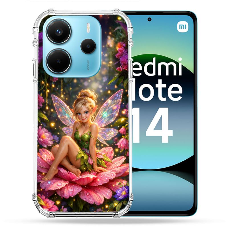 Coque Renforcée Pour Xiaomi Redmi Note 14 4G Fantastique Fee Fleur