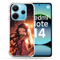 Coque Renforcée Pour Xiaomi Redmi Note 14 4G Manga Demon Slayer Nezuko Rose