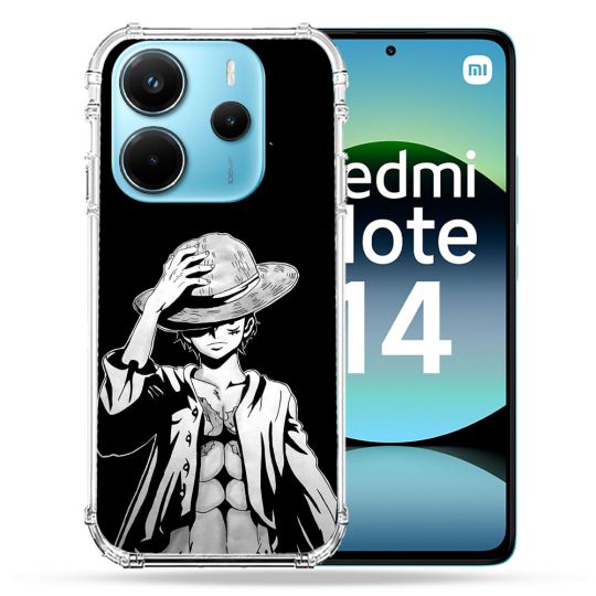 Coque Renforcée Pour Xiaomi Redmi Note 14 4G Manga One Piece Luffy Noir