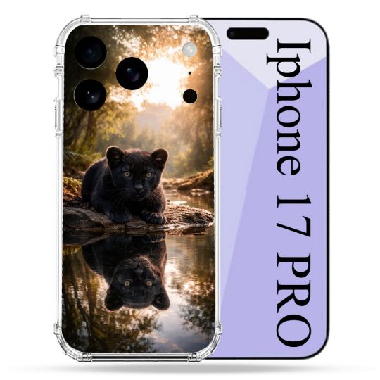 Coque Renforcée Pour Iphone 17 Pro Animal Panthère Reflet