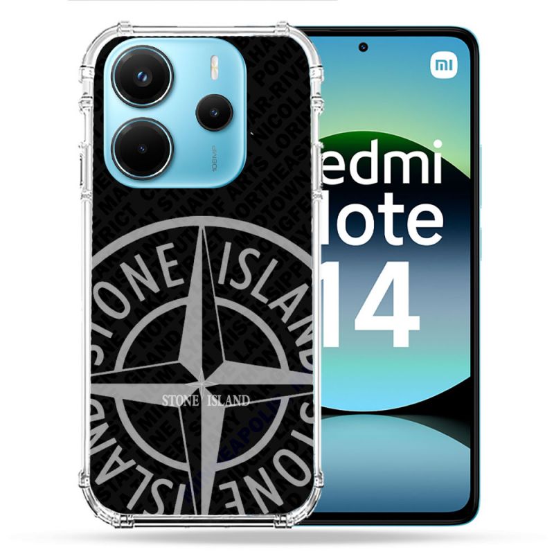 Coque Renforcée Pour Xiaomi Redmi Note 14 4G Stone Island Gris