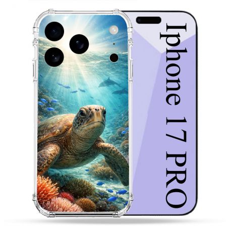 Coque Renforcée Pour Iphone 17 Pro Animal Tortue Marine