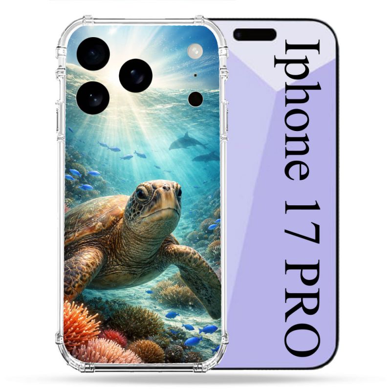 Coque Renforcée Pour Iphone 17 Pro Animal Tortue Marine